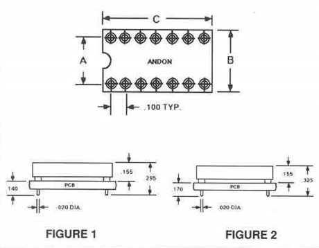 ANDON 200℃封閉框架ICDIP插座，不帶支架